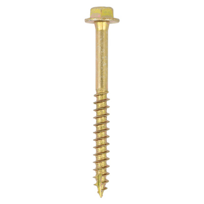8.0 x 120 - Advanced Coach Screws - Hex Flange - Yellow - TIMbag of 35
