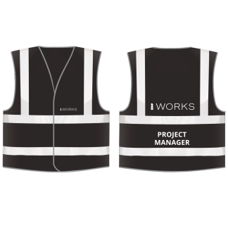 HOP001 (L) Black Hi-vis Project Manager