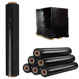 Black pallet wrap - black, cast - 400mm x 240m - pack of 6 rolls