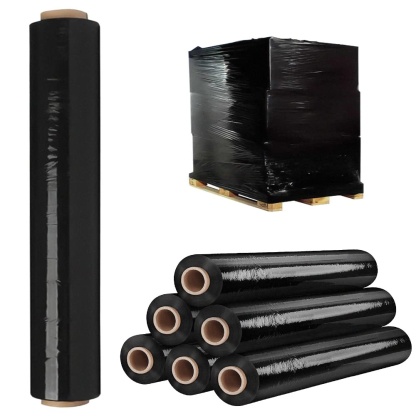 Black pallet wrap - black, cast - 400mm x 240m - pack of 6 rolls