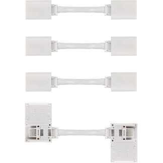 Litcessory Cut-End to Cut-End Extension Connector for Philips Hue Lightstrip Plus (50mm, 4 Pack, White - Micro 6-PIN V4)