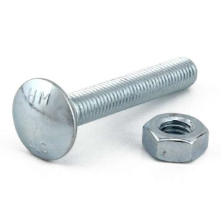 M12 x 300 Cup Square Bolt and Nuts BZP Box 10