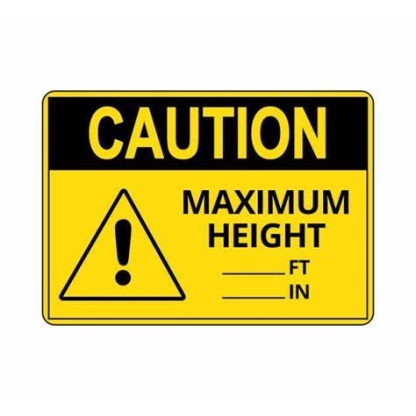Caution 'MAXIMUM HEIGHT 4.5 METRES'