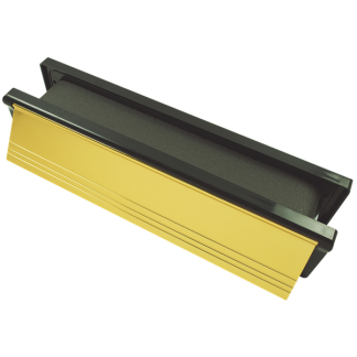 Telescopic Letter Box FD30 Polished Brass/Black Frame