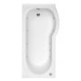 Trojan Concert P Shape 8 Jet Whirlpool Shower Bath 1600 x 850