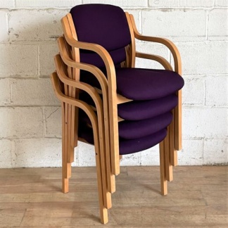 Cushioned Stacking Chair With Arms