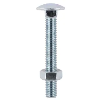 M10 x 130 Coach Bolt & Nut BZP (Box 25)