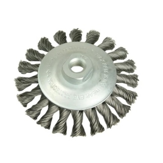 Conical Knot Brush 115mm M14 Bore, 0.50 Steel Wire