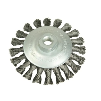 Conical Knot Brush 115mm M14 Bore, 0.50 Steel Wire