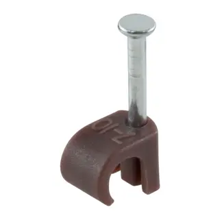 Brown Round Cable Clips (Pack of 1000)