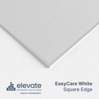 Elevate EasyCare White (Wipeable) 600x600mm Square Edge Ceiling Tiles (3.6m2 per box)