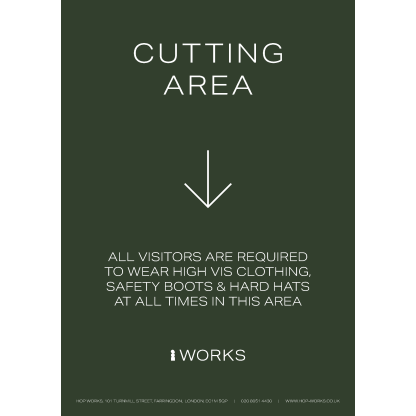 HOP001 Cutting Area below sign A4 - 3mm foamex