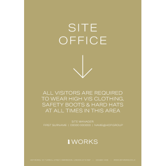 HOP001 Site Office Below sign A4 - 3mm foamex (To include contact details each order)