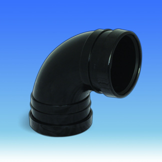 160mm 92.5 Degree Double Socket Bend - Black