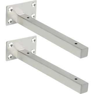 200mm Brushed Stainless Sayayo Heavy Duty Floating Shelf Bracket, 2Pcs