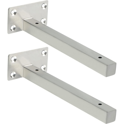 200mm Brushed Stainless Sayayo Heavy Duty Floating Shelf Bracket, 2Pcs