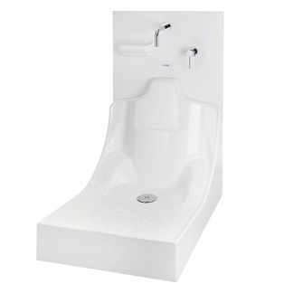Wudu Modular including Back Panel, Seat Pole Kit (Seat Pole, Seat Support Bracket, Silicone Gasket and Fixings) also included Wudu Modular McAlpine Waste