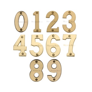 Numeral 3" Screw Fix Polished Brass