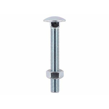 M12 x 130 Coach Bolt & Nut BZP (Box 10