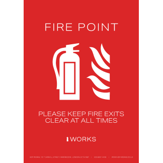 HOP001 Fire Point A3 sign - 3mm Foamex