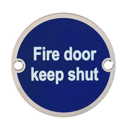 Fire Door Keep Shut Sign 75mm
