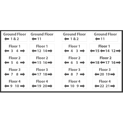 Arundel Court Sign Floor 4 9-10 500 x 200mm