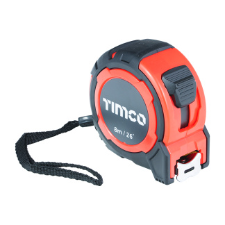 Timco 8m/26ft x 25mm Tape Measure