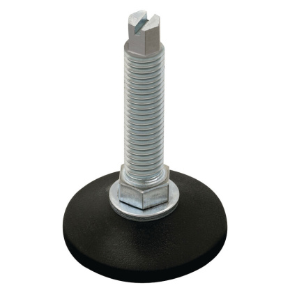 Stud Mount Leveling Feet - Thread Size - M10 ; Base Diameter - 38.0 mm | 1.496 in ; Thread Length - 70.0 mm | 2.756 in