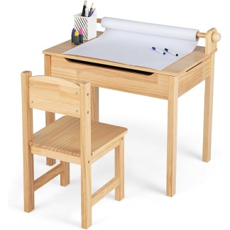 GYMAX Kids Desk and Chair Set 3+