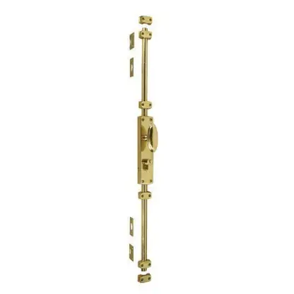 Croft Polished Brass Espagnolette Door Bolt to Suit 3270 Door With Oval Knob