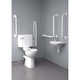 Inta Close Coupled Disabled Toilet Room Pack (Doc M Pack) with Blue or White grab Rails