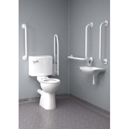 Inta Close Coupled Disabled Toilet Room Pack (Doc M Pack) with Blue or White grab Rails