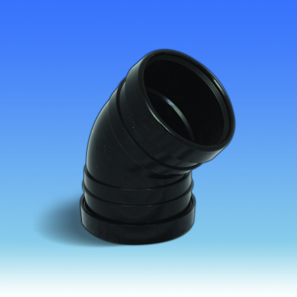160mm 135 Degree Double Socket Bend - Black