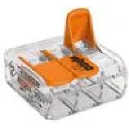 3 Pole Terminal Block / Splicing Connector with Orange Lever Lock, 4mm, 450V, 32A