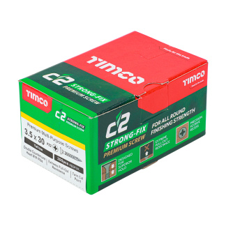 3.5 X 30 C2 Strong-Fix PZ Double CSK Twin-Cut Yellow Box 200