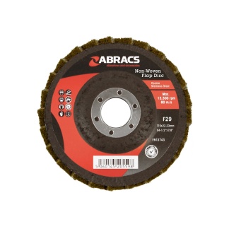 115mm Abracs Polirico Non Woven Flap Disc - Brown (Coarse) Pack 10