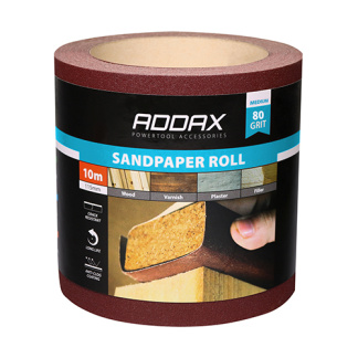 115 x 10m P80 Sandpaper Roll Red