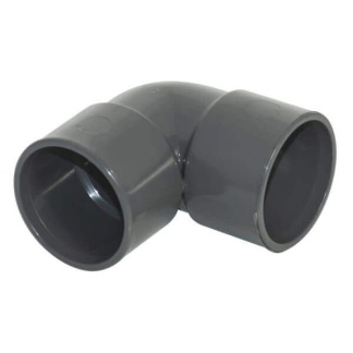 FloPlast Solvent Weld Waste Bend Knuckle - 90 Degree x 50mm Grey