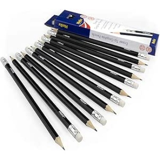 HB Pencils with Eraser Tip Pack 12