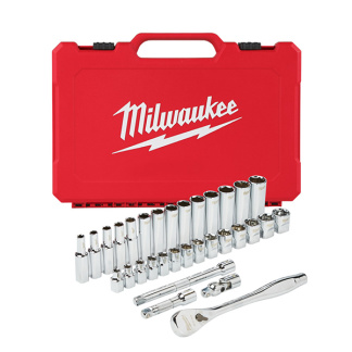 Milwaukee 1/4 Inch Drive Ratchet & Socket 50 Piece Set – Metric & Imperial