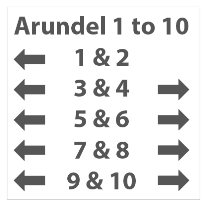 Arundel Court Sign Numbered 11-20 580 x 580mm
