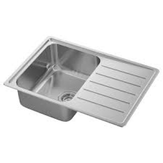 Ikea sink VATTUDALEN Inset sink, 1 bowl with drainboard, stainless steel 69x47 cm