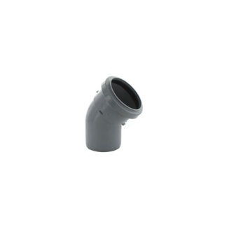 Hunter 82mm Plastic Soil Pipe 135dg Spigot Tail Bend - Grey
