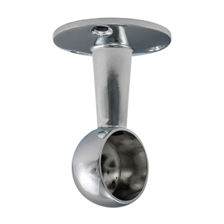 End Brackets - For Round Tube - Polished Chrome 25mm - 2pk
