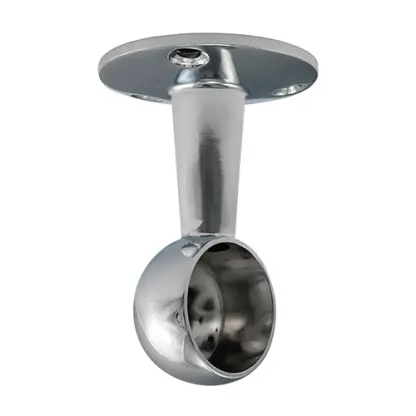 End Brackets - For Round Tube - Polished Chrome 25mm - 2pk