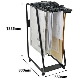 A1 Arnos Plan Hanger Trolley Bundle (+ 10 Plan hangers)