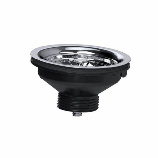 Sink Waste BLACK Basket Strainer No Overflow