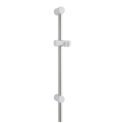 Chrome & White Shower Riser Rail 650mm