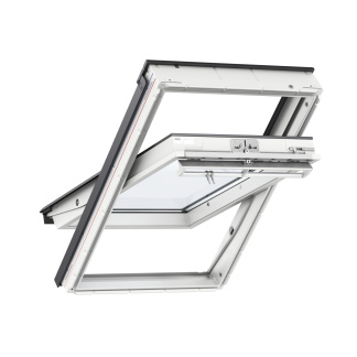 Velux GGU CK04 0070 Manual White Polyurethane Centre Pivot Window - 550x980mm