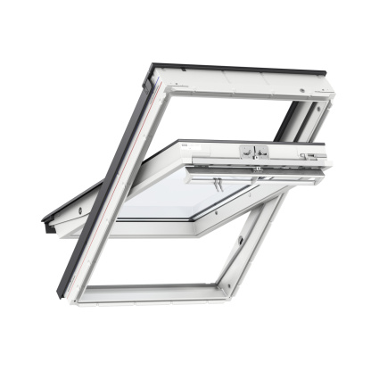 Velux GGU CK04 0070 Manual White Polyurethane Centre Pivot Window - 550x980mm